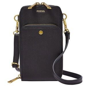ON SALE! Fossil Black Leather Crossbody Bag